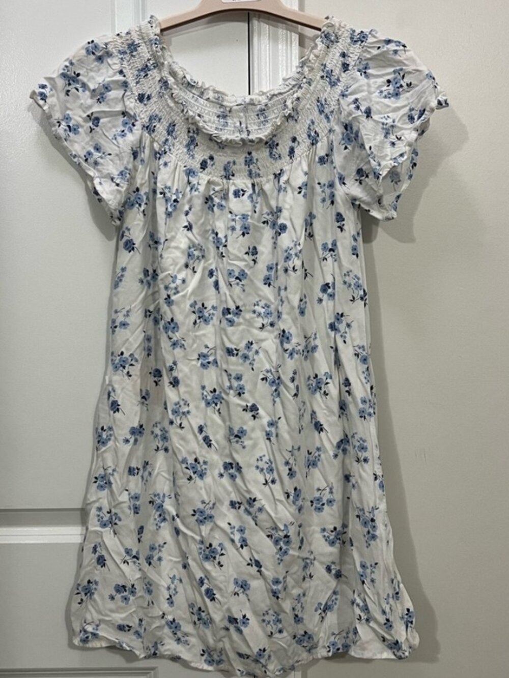 Floral Short Sleeve Mini Dress Size Large